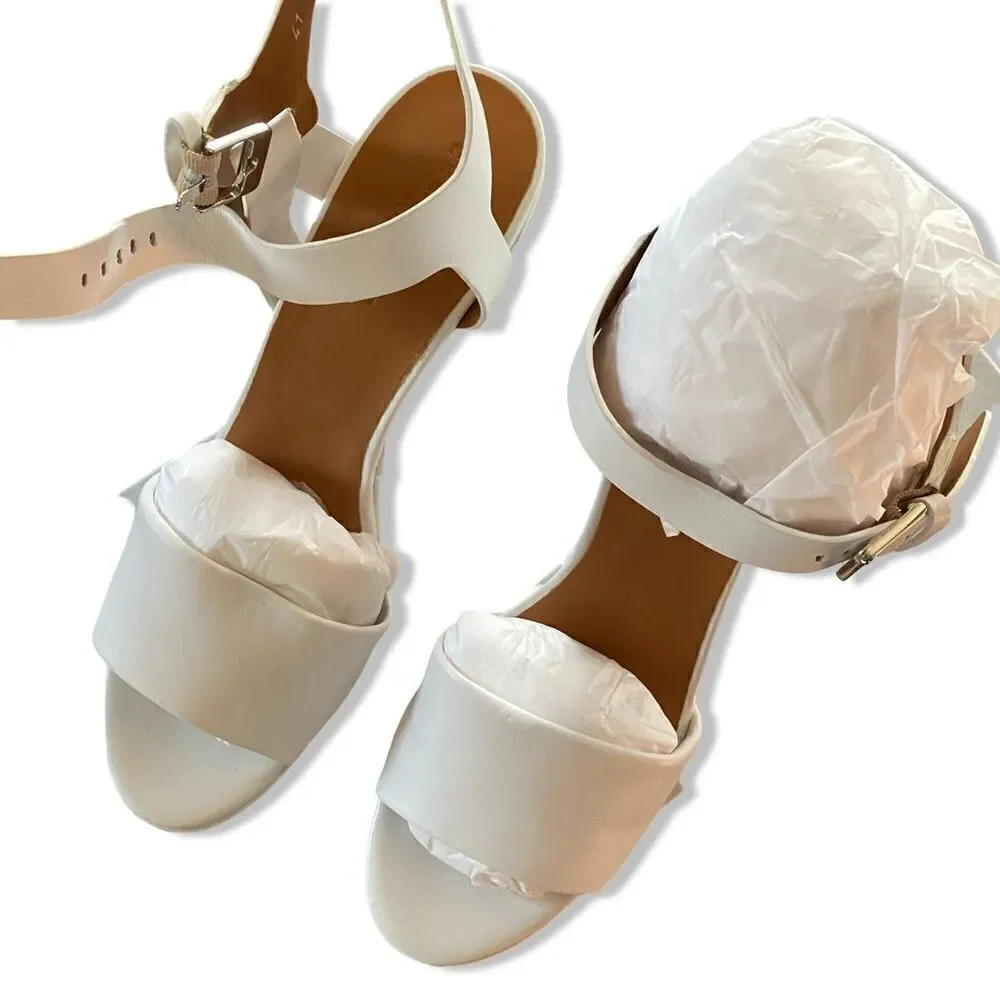 Robert Clergerie Darryl white Platforms Sandals Wedges Shoes Sz 41 10.5 NEW